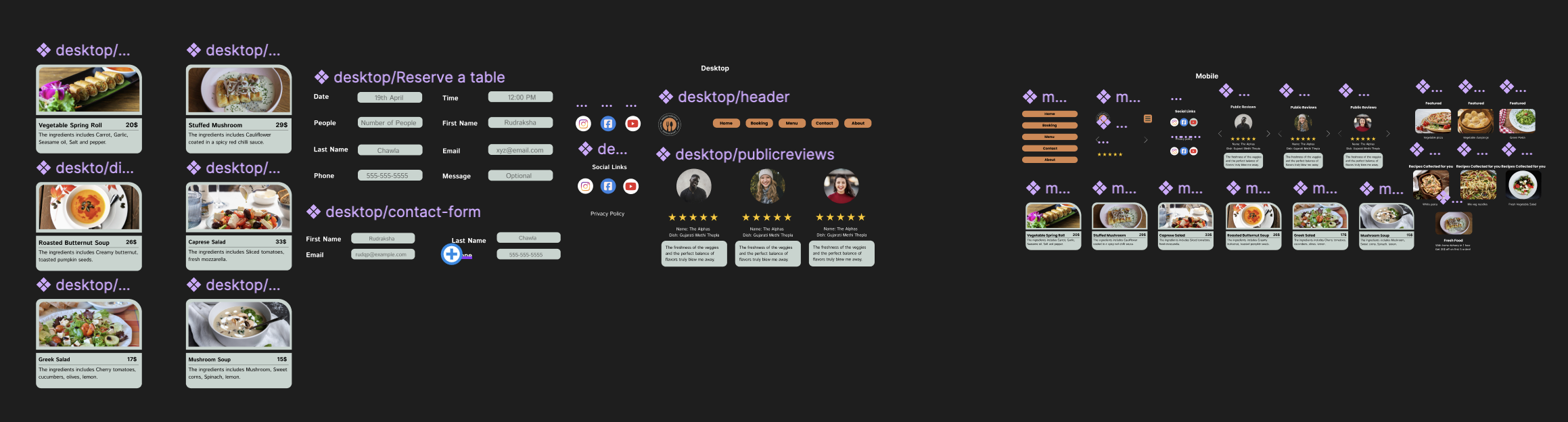 Website design layout